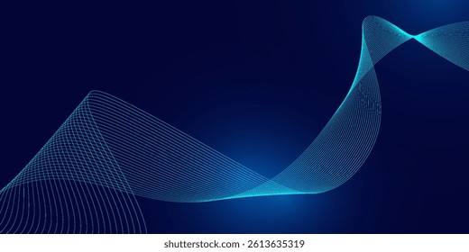 Abstract blue modern background with smooth lines. Dynamic waves. vector illustration.