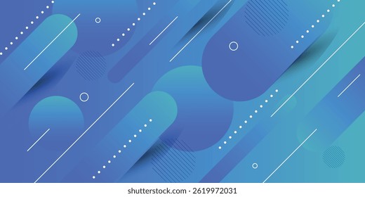 Abstrakter blauer, moderner Hintergrund mit glatten Linien und Kreis