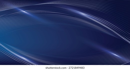 Abstractas fondo azul moderno con líneas suaves. Ondas dinámicas, Ilustración vectorial.