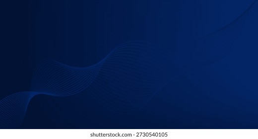 Abstract blue modern background with smooth lines. Dynamic waves. modern design art