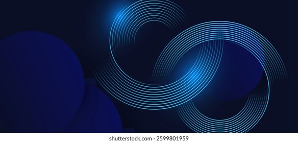 Abstract blue modern background with. Dynamic geometric shapes. Vector illustration.