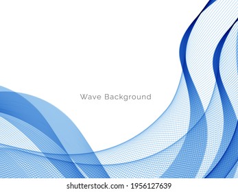 Abstract blue modern dynamic wave design background vector