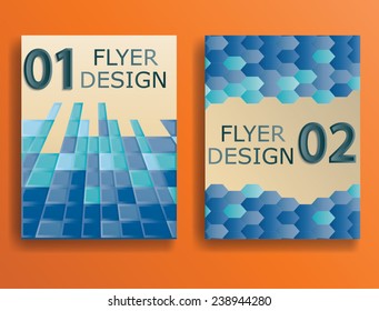 Abstract Blue Modern Flyer Design.  Business Posters. 