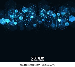 Abstract blue modern geometric digital - Vector Background.