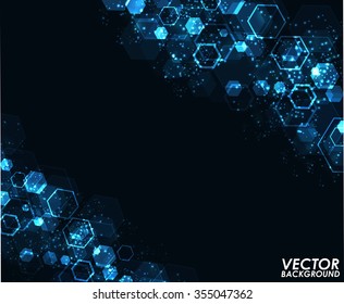 Abstract blue modern geometric digital - Vector Background.
