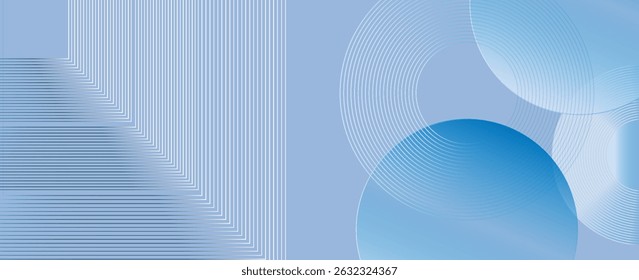Abstrakter, blauer, moderner Hintergrund mit Kreiselementen. Digitales Technologiekonzept Vektorgrafik