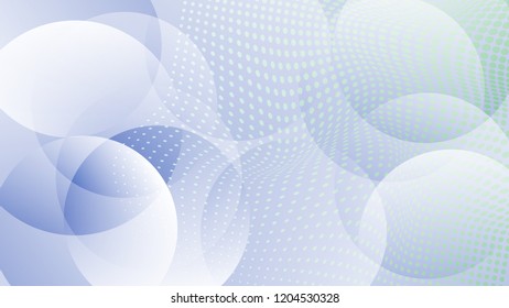 Abstract blue modern technology background with halftone effect. Light color gradient rounded shapes. For software design, web, apps, wallpaper. 