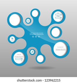 Abstract blue modern vector speech bubbles