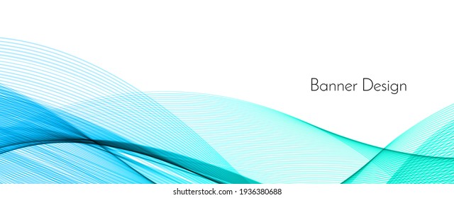 Abstract blue modern wave design banner background vector