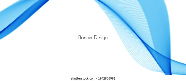 Abstract blue modern wave design banner background vector
