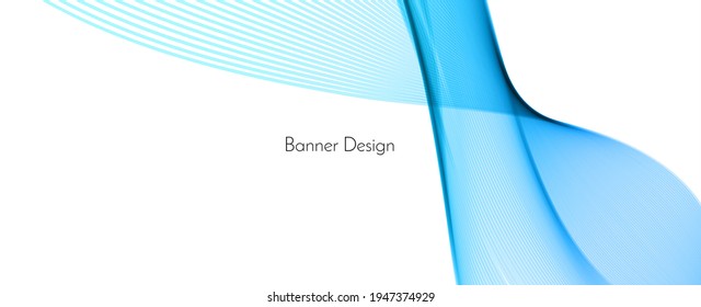 Abstract blue modern wave design banner background vector