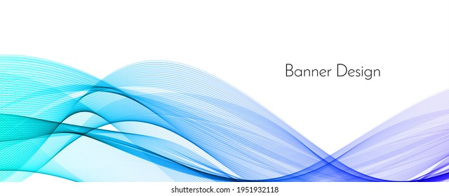 Abstract blue modern wave design banner background vector