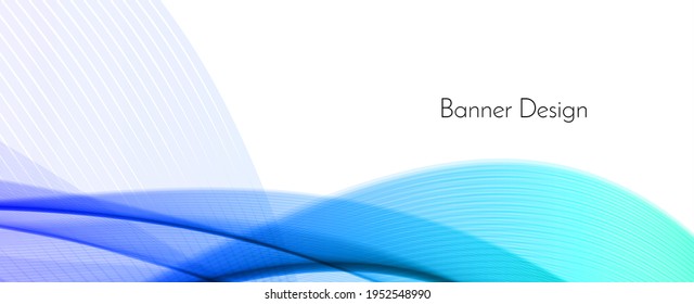 Abstract blue modern wave design banner background vector