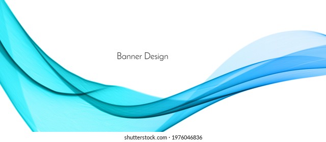 Abstract blue modern wave design banner background vector