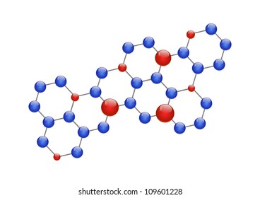 Abstract blue molecule