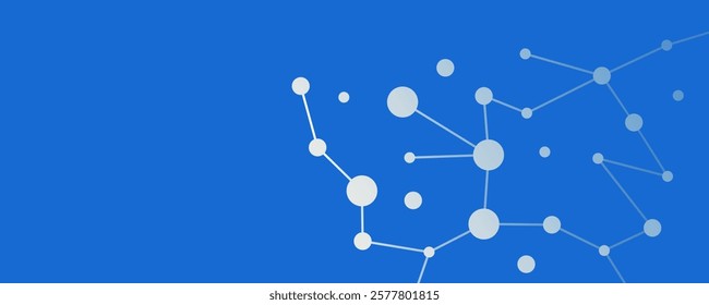 Abstract Blue Molecule Science Banner Background Vector Creative Design. Can Be Used For Design Brochure, Website, Template Corporate, Advertising, Business Presentation