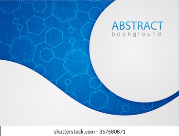 Abstract blue molecules medical background. Vector illustration