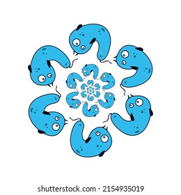 Resumen de dibujos vectoriales de monstercepción azul sobre fondo blanco.