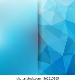 Abstract blue  mosaic background.  Blur background.  Triangle geometric background. Design elements. Vector illustration.