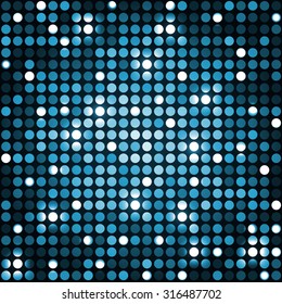 Abstract blue mosaic background. Techno shining space. Vector illustration