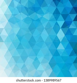 Abstract blue mosaic background. Triangle geometric background. Design elements. Vector illustration