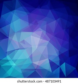 Abstract blue mosaic background. Triangle geometric background. Design elements. Vector illustration