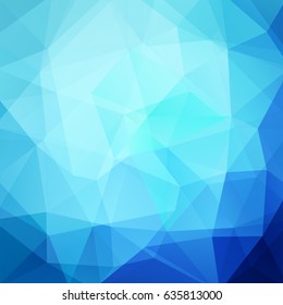 Abstract blue mosaic background. Triangle geometric background. Design elements. Vector illustration