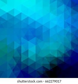 Abstract blue mosaic background. Triangle geometric background. Design elements. Vector illustration