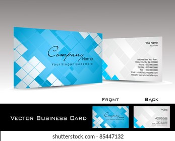 Abstract Blue Mosaic Pattern Background Corporate Business Card Or Visiting Card