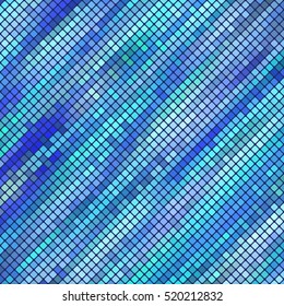 Abstract blue mosaic of squares with rounded corners