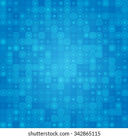 Abstract Blue Mosaic Virtual Technology Background. Vector illustration.