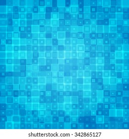 Abstract Blue Mosaic Virtual Technology Background. Vector illustration.