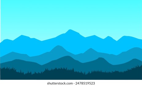 Fondo de naturaleza Abstractas con Ilustración vectorial de paisaje montañoso 