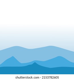 Abstract blue mountain vector illustration.