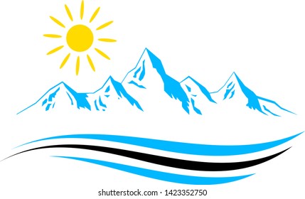 Abstract blue Mountains vector illustration