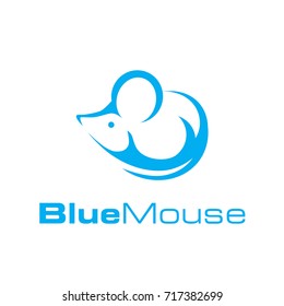 Abstract Blue Mouse Logo.  Suitable for wall art, handmade craft items, stationery, invitations, cards, handmade cards, announcements, scrapbook, graphic and web design...