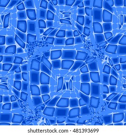abstract blue multicolored turtle seamless pattern