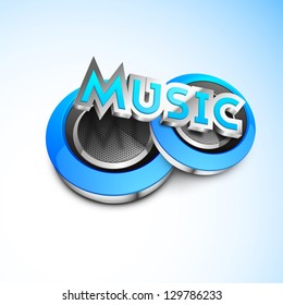 Abstract blue music background.