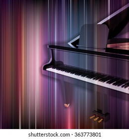 abstract blue music background with grand piano
