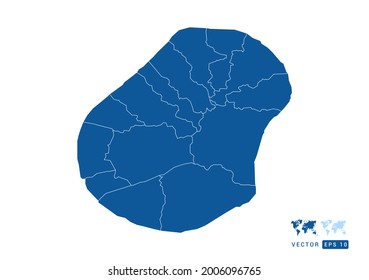 Abstract blue Nauru map vector on white background.