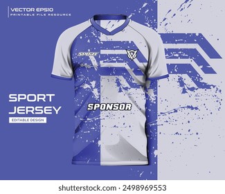 abstract blue navy grunge t shirt mockup sport jersey design for football soccer, racing, e sports, running design kit