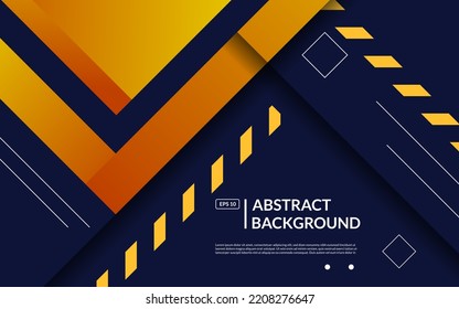 abstract blue navy orange gradient with modern geometric shape decoration background. eps10 vector