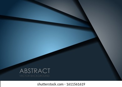 Abstract blue navy triangle overlap with text on dark blank space design modern luxury futuristic background vector illustration.