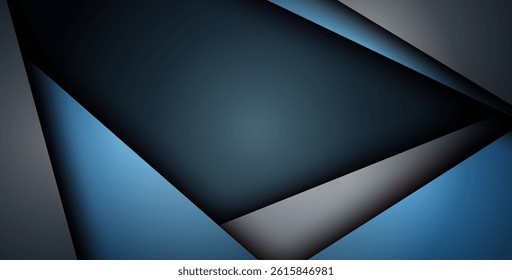 abstract blue navy triangle overlap with text on dark blank space design modern luxury futuristic background vector illustration.