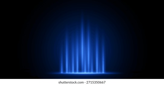 Fondo de neón azul Abstractas de escenario vacío con rayos y neón rojo. La tecnología Abstractas futurista raya azul claro de las líneas de Vertical de la luz en el fondo azul