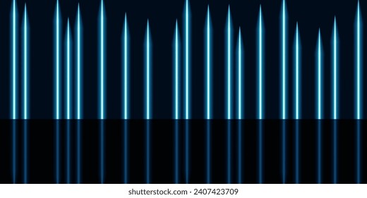 abstrakte blaue Neonlinien auf dunklem Hintergrund