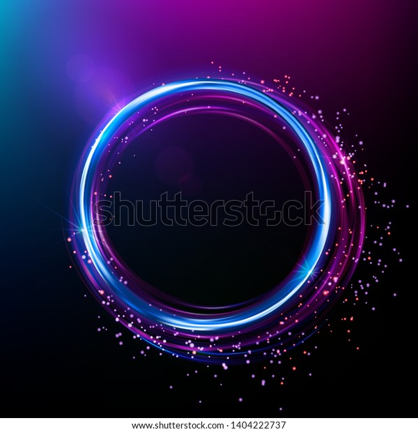 Abstract Blue Neon Ring Light Effect Stock Vector Royalty Free 1404222737