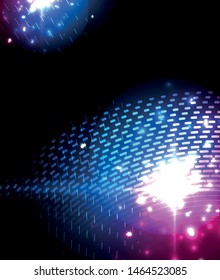 Abstract blue neon star background for celebration design. Luxury festive background. Fantasy colorful card.