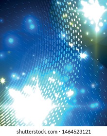 Abstract blue neon star background for celebration design. Luxury festive background. Fantasy colorful card.