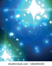 Abstract blue neon star background for celebration design. Luxury festive background. Fantasy colorful card.